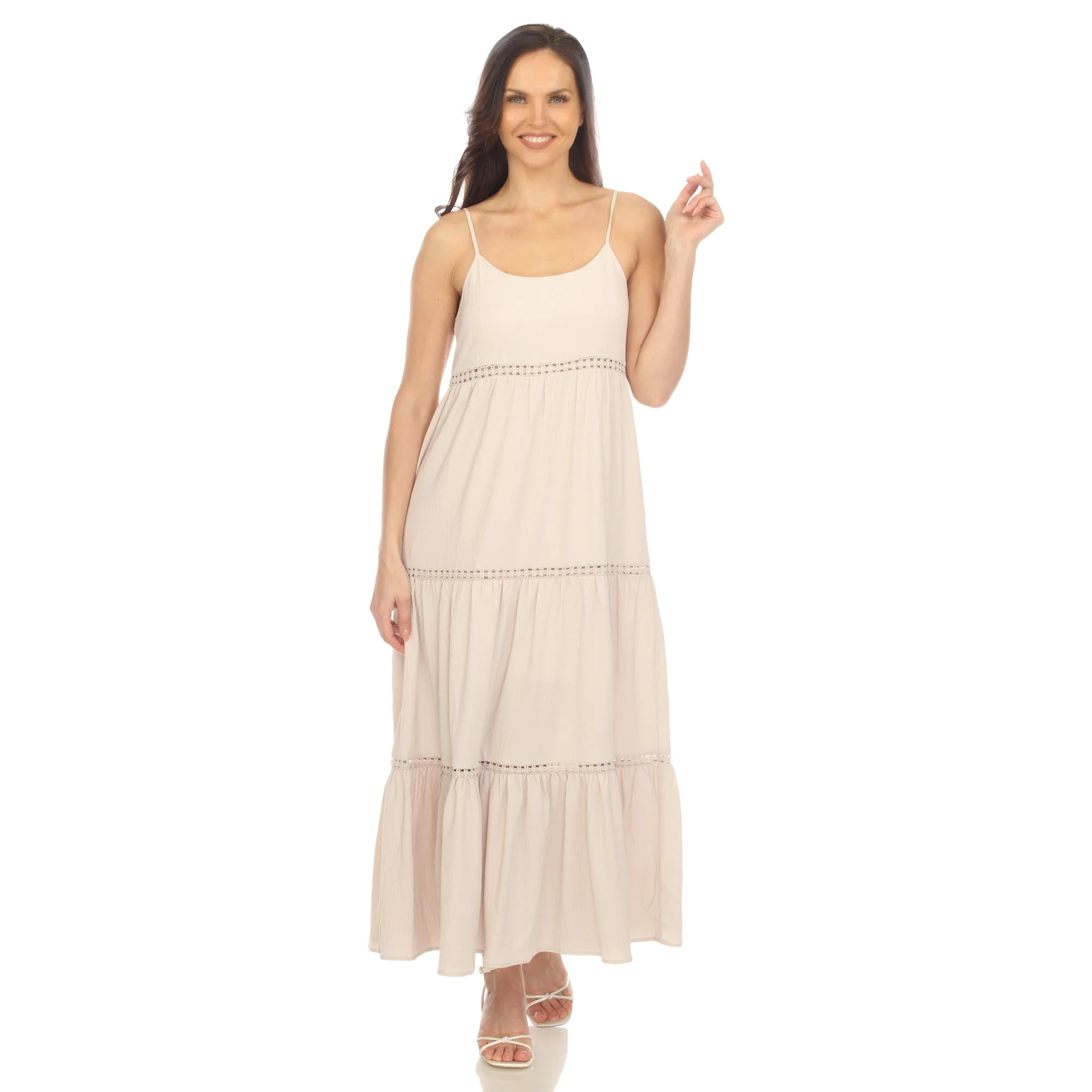 Women's Scoop Neck Tiered Maxi Dress - Image 7