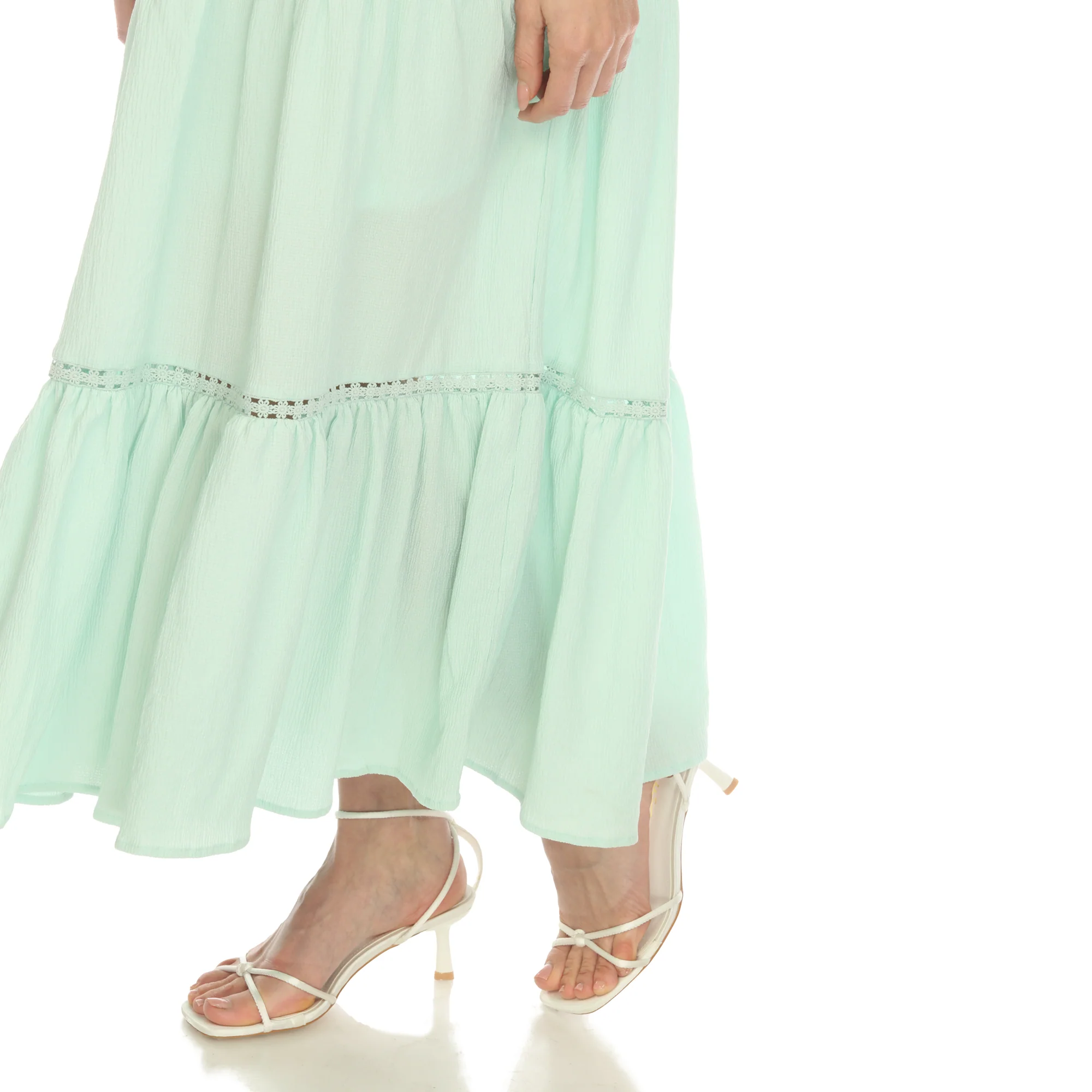 Women's Scoop Neck Tiered Maxi Dress - Plus - Image 5