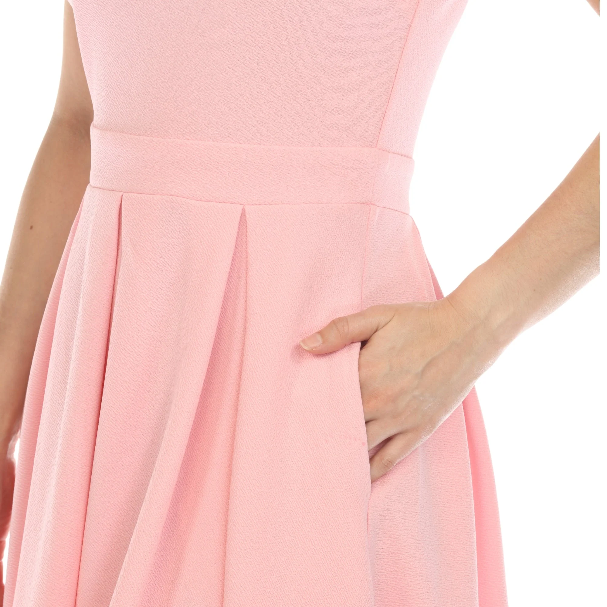 Women's Solid Fit and Flare Dress - Image 11
