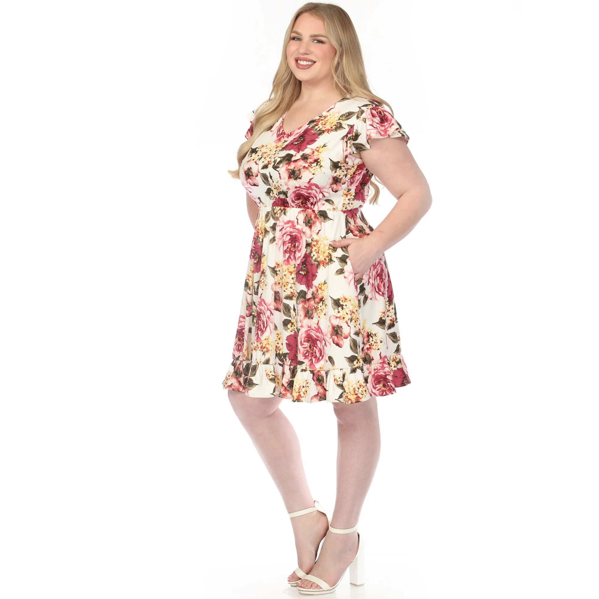 Women's  V-Neck Empire Dress - Image 7