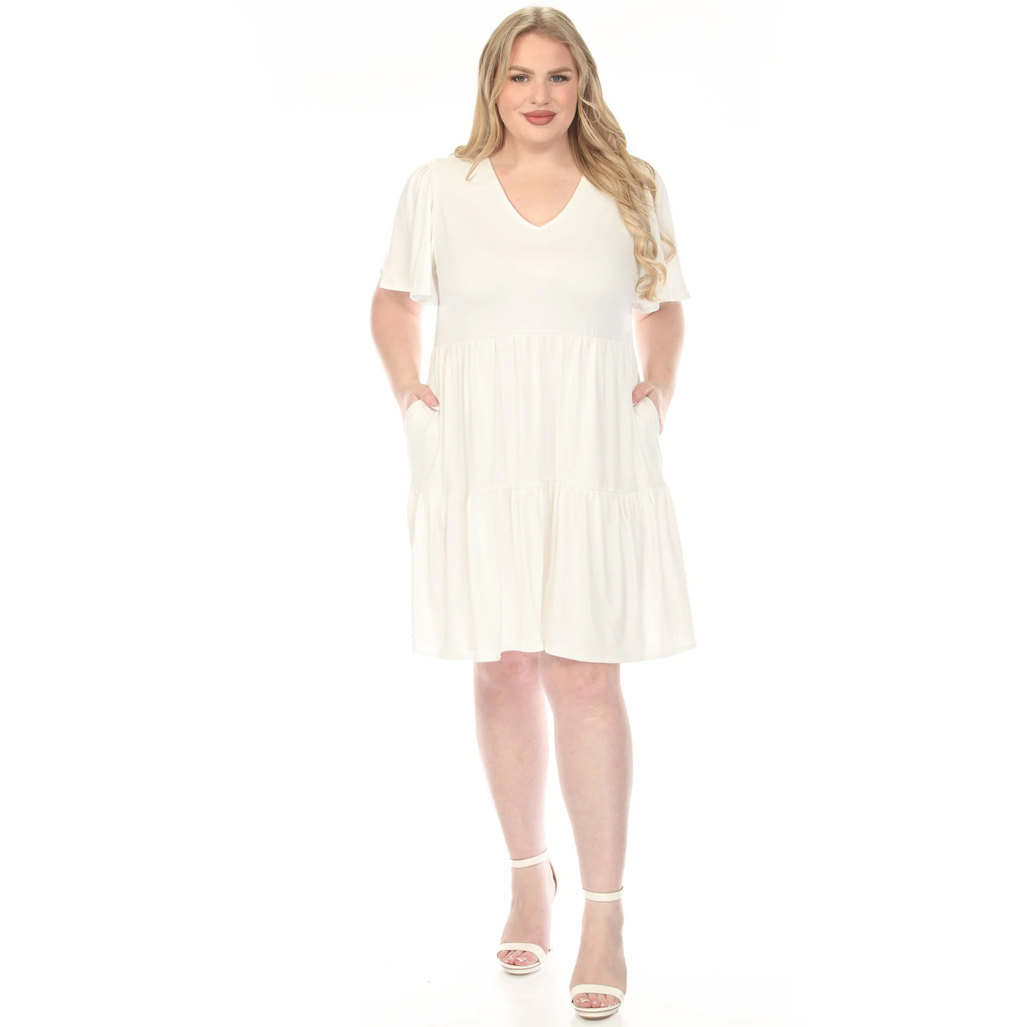 Women's  V-Neck Short Sleeve Dress - Image 11