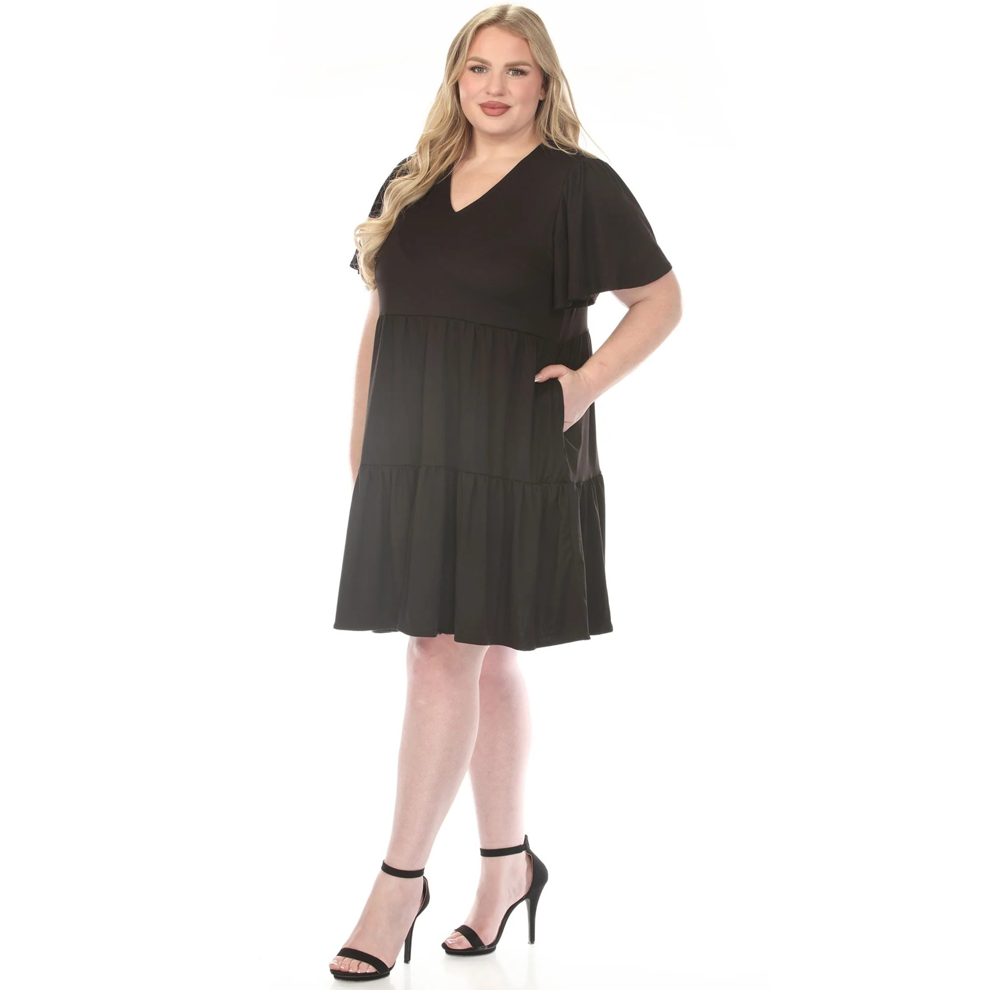 Women's  V-Neck Short Sleeve Dress - Image 2