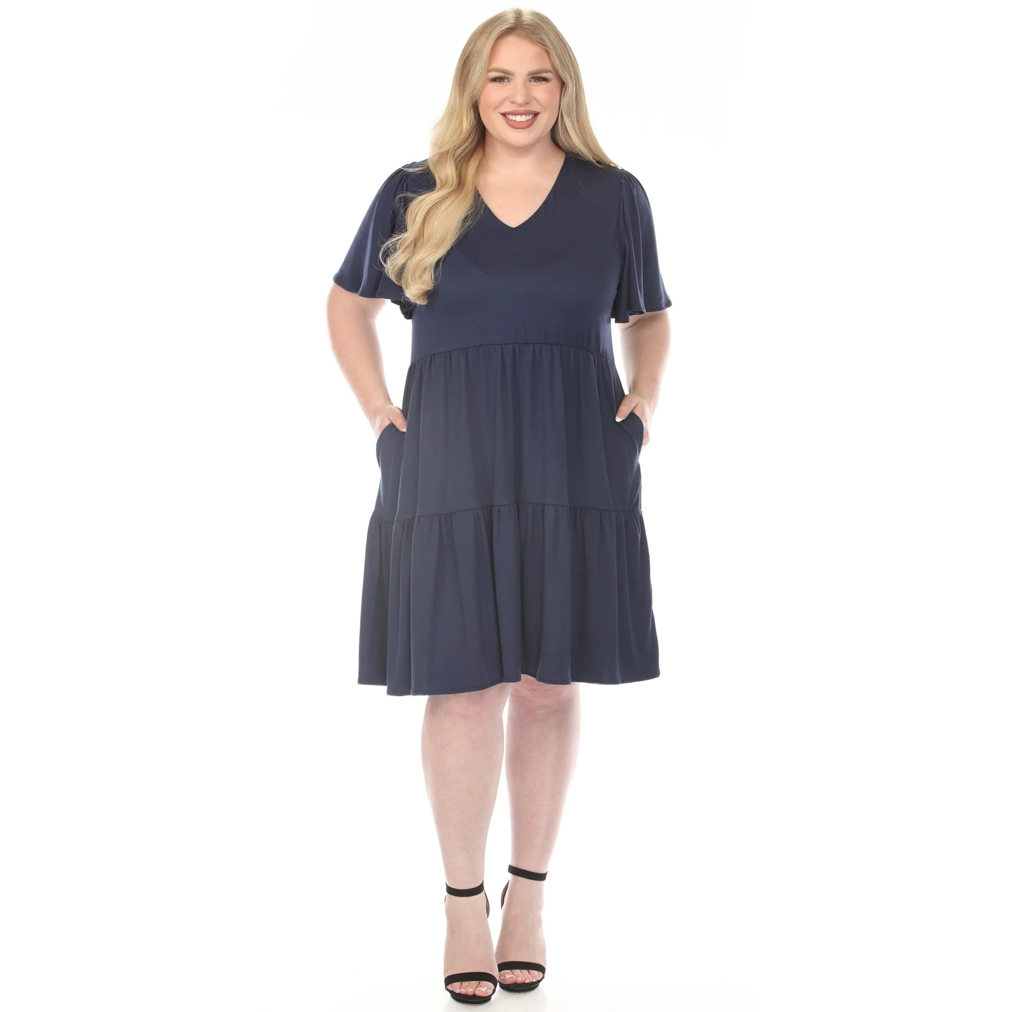 Women's  V-Neck Short Sleeve Dress - Image 6