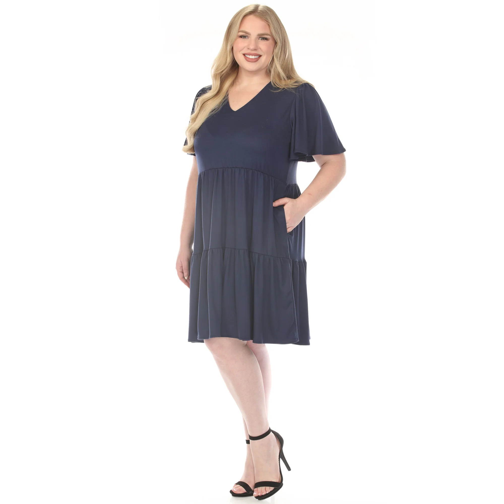 Women's  V-Neck Short Sleeve Dress - Image 7